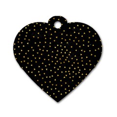 Grunge Pattern Black Triangles Dog Tag Heart (two Sides) by Nexatart