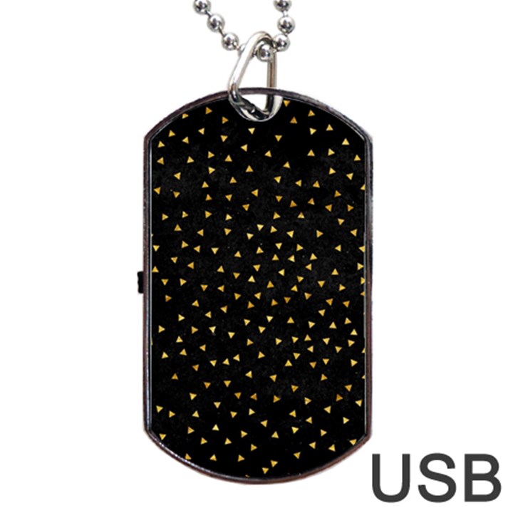 Grunge Pattern Black Triangles Dog Tag USB Flash (One Side)