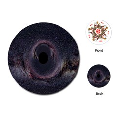 Black Hole Blue Space Galaxy Star Playing Cards (round)  by Mariart