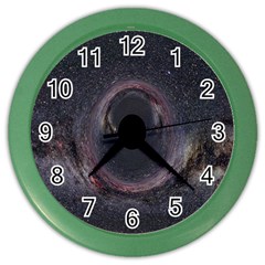 Black Hole Blue Space Galaxy Star Color Wall Clocks by Mariart