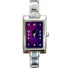 Black Hole Rainbow Blue Purple Rectangle Italian Charm Watch by Mariart