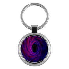 Black Hole Rainbow Blue Purple Key Chains (round)  by Mariart