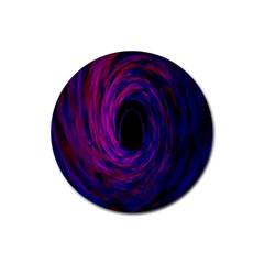 Black Hole Rainbow Blue Purple Rubber Round Coaster (4 Pack)  by Mariart