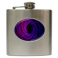 Black Hole Rainbow Blue Purple Hip Flask (6 Oz) by Mariart