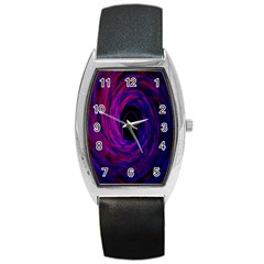 Black Hole Rainbow Blue Purple Barrel Style Metal Watch