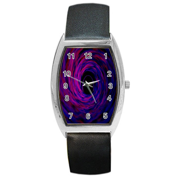 Black Hole Rainbow Blue Purple Barrel Style Metal Watch