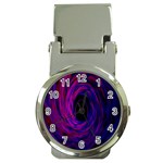 Black Hole Rainbow Blue Purple Money Clip Watches Front