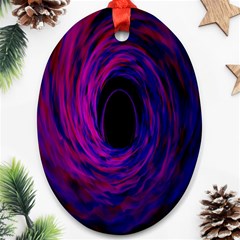 Black Hole Rainbow Blue Purple Oval Ornament (two Sides)