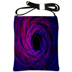 Black Hole Rainbow Blue Purple Shoulder Sling Bags by Mariart