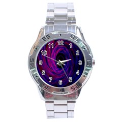 Black Hole Rainbow Blue Purple Stainless Steel Analogue Watch by Mariart