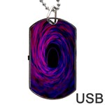 Black Hole Rainbow Blue Purple Dog Tag USB Flash (Two Sides) Front