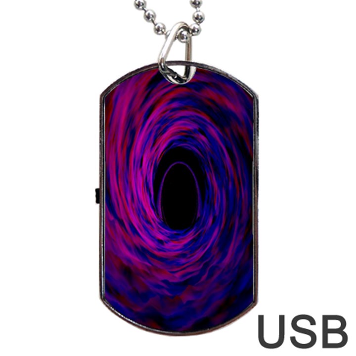 Black Hole Rainbow Blue Purple Dog Tag USB Flash (Two Sides)