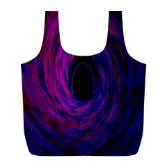 Black Hole Rainbow Blue Purple Full Print Recycle Bags (l) 