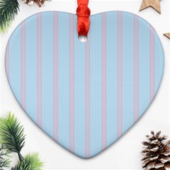 Bleu Pink Line Vertical Ornament (heart)