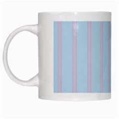 Bleu Pink Line Vertical White Mugs by Mariart