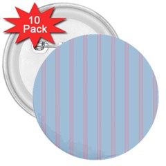 Bleu Pink Line Vertical 3  Buttons (10 Pack) 