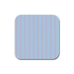 Bleu Pink Line Vertical Rubber Square Coaster (4 Pack)  by Mariart