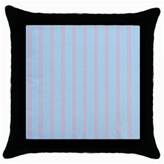 Bleu Pink Line Vertical Throw Pillow Case (black)