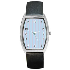 Bleu Pink Line Vertical Barrel Style Metal Watch by Mariart