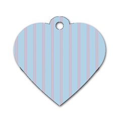 Bleu Pink Line Vertical Dog Tag Heart (one Side)