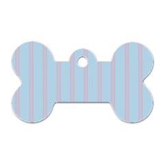 Bleu Pink Line Vertical Dog Tag Bone (One Side)