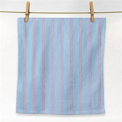 Bleu Pink Line Vertical Face Towel by Mariart