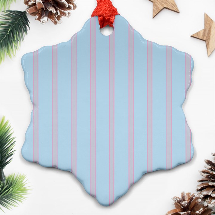 Bleu Pink Line Vertical Ornament (Snowflake)