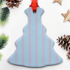 Bleu Pink Line Vertical Ornament (christmas Tree)  by Mariart