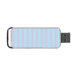 Bleu Pink Line Vertical Portable Usb Flash (one Side) by Mariart