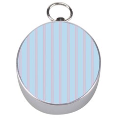 Bleu Pink Line Vertical Silver Compasses