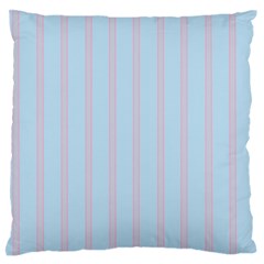 Bleu Pink Line Vertical Large Flano Cushion Case (two Sides) by Mariart