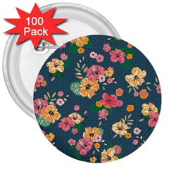 Aloha Hawaii Flower Floral Sexy 3  Buttons (100 Pack)  by Mariart