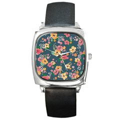 Aloha Hawaii Flower Floral Sexy Square Metal Watch