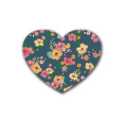 Aloha Hawaii Flower Floral Sexy Rubber Coaster (heart)  by Mariart