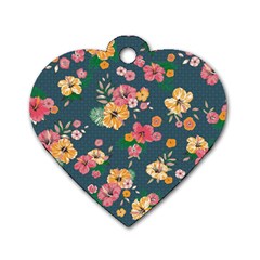 Aloha Hawaii Flower Floral Sexy Dog Tag Heart (one Side) by Mariart