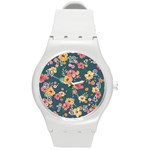 Aloha Hawaii Flower Floral Sexy Round Plastic Sport Watch (M) Front