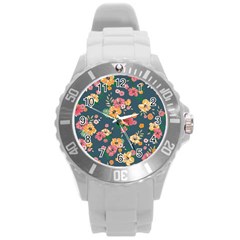 Aloha Hawaii Flower Floral Sexy Round Plastic Sport Watch (l)