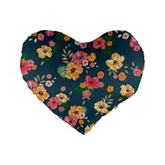 Aloha Hawaii Flower Floral Sexy Standard 16  Premium Heart Shape Cushions by Mariart