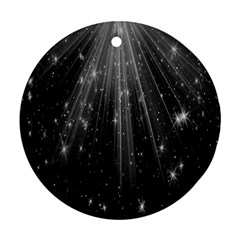 Black Rays Light Stars Space Ornament (Round)