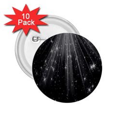 Black Rays Light Stars Space 2.25  Buttons (10 pack) 