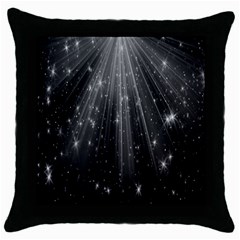 Black Rays Light Stars Space Throw Pillow Case (black) by Mariart