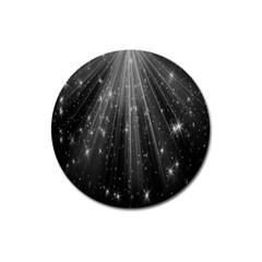 Black Rays Light Stars Space Magnet 3  (Round)