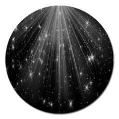 Black Rays Light Stars Space Magnet 5  (Round)