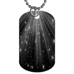 Black Rays Light Stars Space Dog Tag (Two Sides)