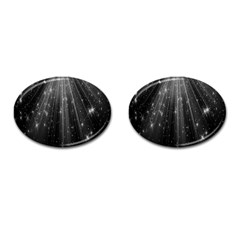 Black Rays Light Stars Space Cufflinks (Oval)