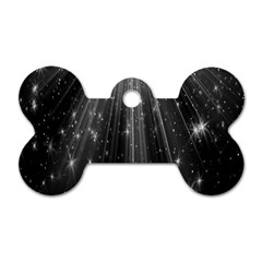 Black Rays Light Stars Space Dog Tag Bone (One Side)