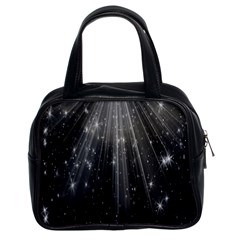 Black Rays Light Stars Space Classic Handbags (2 Sides) by Mariart