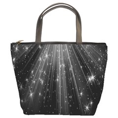 Black Rays Light Stars Space Bucket Bags by Mariart