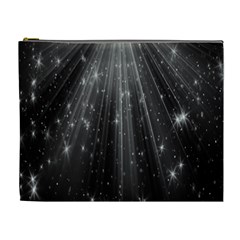 Black Rays Light Stars Space Cosmetic Bag (xl) by Mariart