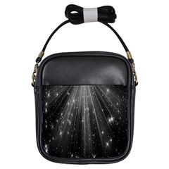 Black Rays Light Stars Space Girls Sling Bags by Mariart